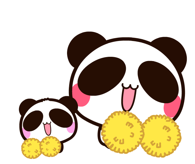 あおぱんだがポンポンを持って応援しているアニメーション