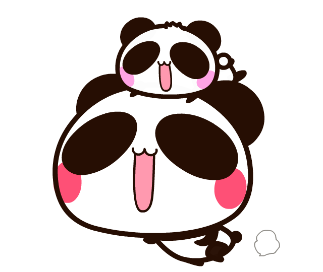 あおぱんだが右から左に走っているアニメーション